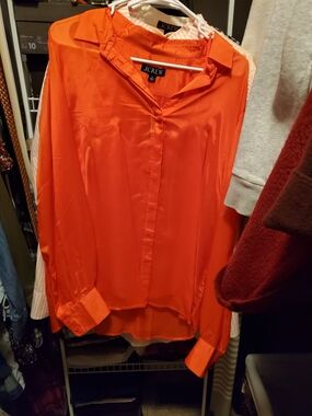 J. Crew Bright Orange Button-Down Blouse